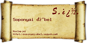 Soponyai Ábel névjegykártya
