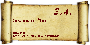 Soponyai Ábel névjegykártya